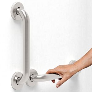 AmeriLuck 2-Pack 1-1/4″ x 12in Bath Safety Medical Handicap Grab Bars, ADA Handrail for Bathroom Shower Wall, Heavy Duty Grip Handles for Bathtub and Toilet, 500lbs Weight Support, Brushed Nickel