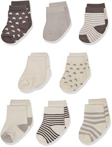 Touched by Nature Baby Organic Cotton Socks, Charcoal Stars, 0-6 Months