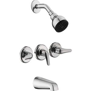Glacier Bay Aragon 3-Handle 1-Spray Tub and Shower Faucet in Chrome (Valve Included)