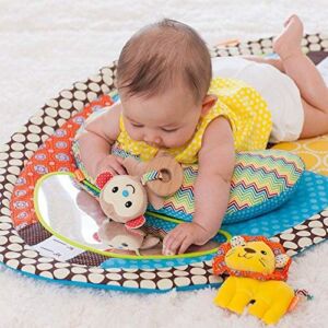 Musical Tummy Time Mat – Newborn Baby Play Mat With Plush Pillow – Safe Baby Mirror – Toys for Newborns – Changing Pad – Height Measure Chart – Easy to Clean Baby Gym Floor Mat Activity for Infants