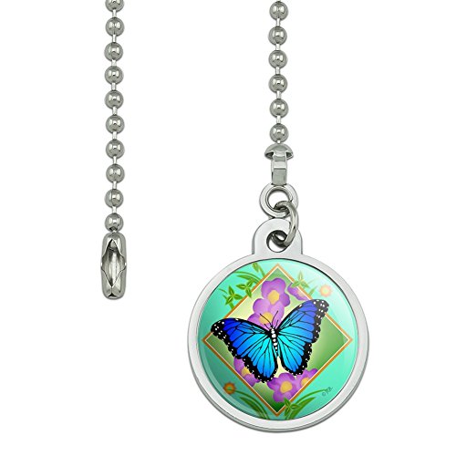 GRAPHICS & MORE Blue Butterfly Purple Flowers Ceiling Fan and Light Pull Chain | The Storepaperoomates Retail Market - Fast Affordable Shopping