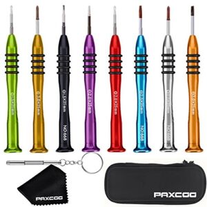 Paxcoo Precision Screwdriver Set of 8 – Magnetic Professional Repair Tool Kit for Glasses, Electronics and Watch Repair