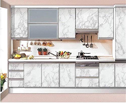 Yancorp White Gray Marble Wallpaper Easily Removable Grey Wallpaper Film Self-Adhesive Kitchen Peel and Stick Countertops Wallpaper Backsplash Shelf Liner (11.8″X120″) | The Storepaperoomates Retail Market - Fast Affordable Shopping