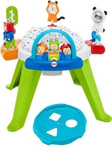 Fisher-Price 3-in-1 Spin & Sort Activity Center Retro Roar, Infant-to-Toddler
