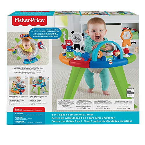 Fisher-Price 3-in-1 Spin & Sort Activity Center Retro Roar, Infant-to-Toddler | The Storepaperoomates Retail Market - Fast Affordable Shopping