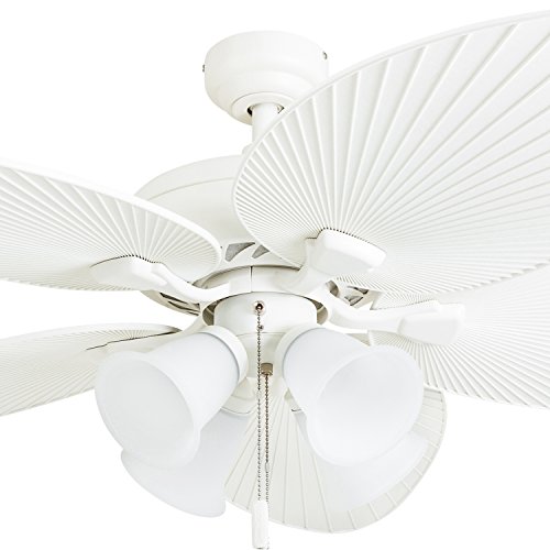 Honeywell Ceiling Fan 50509-01 Palm Lake Ceiling Fan, 50509-01, 52-Inch Tropical, Five Palm Leaf/Wicker Blades, Indoor/Outdoor, White | The Storepaperoomates Retail Market - Fast Affordable Shopping