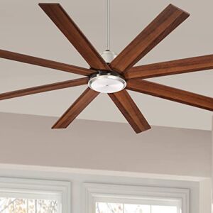 60″ The Strand Modern Contemporary Large Indoor Ceiling Fan with Remote Brushed Nickel Silver Walnut Cherry Brown Blades for House Bedroom Living Room Home Kitchen Family Dining Office – Casa Vieja