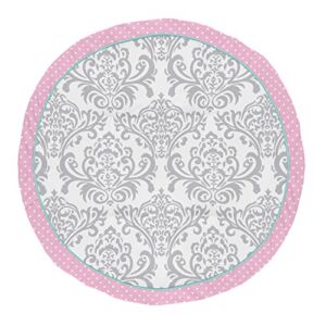 Sweet Jojo Designs Pink, Turquoise and Gray Damask and Polka Dot Playmat Tummy Time Baby and Infant Play Mat for Skylar Collection