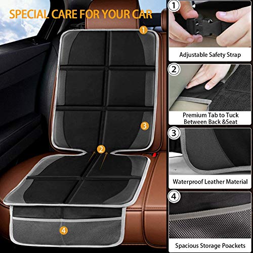 Car Seat Protector, 2 Pack Large Auto Car Seat Protectors for Child Car Seat, Thick Carseat Seat Protector with Organizer Pockets, Vehicle Dog Cover Pad for SUV Sedan Truck Leather Seats | The Storepaperoomates Retail Market - Fast Affordable Shopping