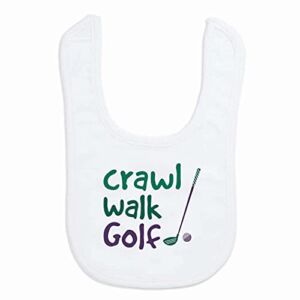 Golf Baby & Infant Bib | Crawl Walk Golf | Soft Microfiber Bib | Green