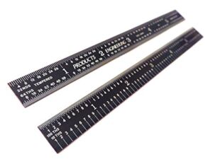 PEC Tools 6″ 5R rigid black chrome,”High Contrast” machinist ruler with markings 1/10″, 1/100″, 1/32″ and 1/64″