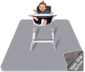 Splat Mat for Under High Chair – Splash Mat | Large 51″ x 46″ Size | Washable & Water Resistant | Avoid Messes | Multiple Uses | Easy to Wipe | Quick Drying – Comes w/ Carrying case for Floor & Table