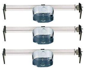 Ciata Ceiling Fan Mounting Bracket, Heavy Duty Metal Mounting Saf-T-Brace with Locking Teeth, 3 Teeth for Lock into Joist, Twist and Lock with 1-1/2 Inch Ceiling Fan Box Mount, Light Electrical Box – 3 Pack