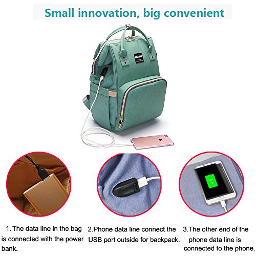 Baby Diaper Bag Backpack,NUTK Multi-Function Nappy Bags,Large Capacity Backpack with USB Charging Port for Mom,Green | The Storepaperoomates Retail Market - Fast Affordable Shopping
