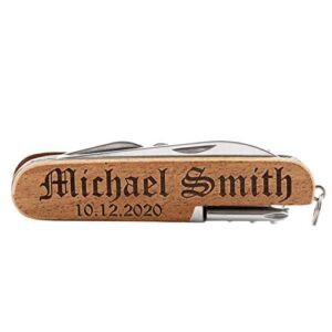 Personalized Pocket Knife, Personalized 8-Function Multi-Tool Pocket Knife, Custom Knives, Engraved Names, Groomsmen Gift, Gift for Him