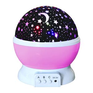 DITHIN Starry Night Light Projector for Girls, Star Projector Night Light for Kids Bedroom Table Lamp Toys for 3-12 Year Old Girls Boys Gifts Birthday Christmas Gifts Age 4-12 Year Old Girl Toy Pink