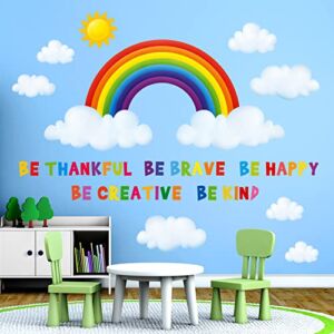 DECOWALL SG-1713 Rainbow and Clouds Kids Wall Stickers Wall Decals Peel and Stick Removable Wall Stickers for Kids Nursery Bedroom Living Room décor
