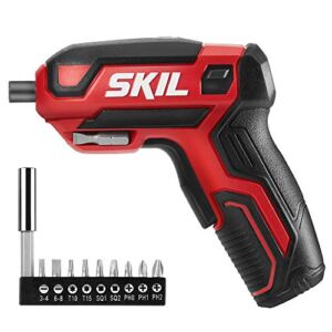 SKIL Rechargeable 4V Cordless Screwdriver Includes 9pcs Bit, 1pc Bit Holder, USB Charging Cable – SD561801