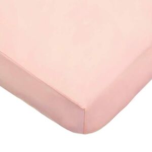 American Baby Company 100% Cotton Jersey Knit Fitted Sheet for Standard Crib and Toddler Mattresses, Blush, for Girls, 28x52x9 Inch (Pack of 1)