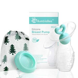 BumbleBee Manual Breast Pump with Breastfeeding Milk Saver Stopper& lid in Gift Box Food Grade Silicone