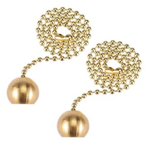 uxcell 12 inch Brass Pull Chain Ornaments Decorative Ball Pendant for Ceiling Fan Light Pack of 2