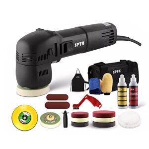SPTA Buffer Polisher, Orbital Car Polisher 3 Inch 10mm/780W Variable Speed Orbit Dual Action Polisher Auto Detailing Tools with DA Polishing Pads+Sanding Discs+Pad Conditioning Brush+Scratch Remover