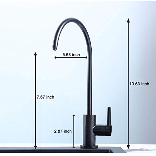 ESOW Kitchen Water Filter Faucet, 100% Lead-Free Drinking Water Faucet Fits Most Reverse Osmosis Units or Water Filtration System in Non-Air Gap, Stainless Steel 304 Body Matte Black Finish | The Storepaperoomates Retail Market - Fast Affordable Shopping