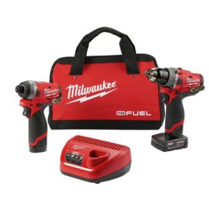 Milwaukee 2598-22 M12 FUEL 2-Tool Combo Kit: 1/2 in. Hammer Drill and 1/4 in. Hex Impact Driver