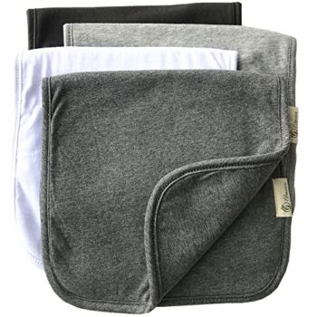 Burp Cloths for Babies, Grey Black and White Set, 20 by 10 Inches 3 Layers, Cotton and Absorbent fleece, 4 Pack | The Storepaperoomates Retail Market - Fast Affordable Shopping