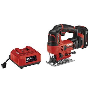 SKIL PWR CORE 20V 7/8 Inch Stroke Length Jigsaw Includes 2.0Ah PWR CORE 20 Lithium Battery and Charger – JS820302