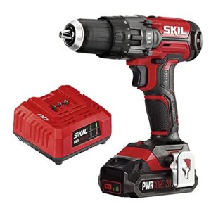 SKIL 20V 1/2 Inch Hammer Drill, Includes 2.0Ah PWRCore 20 Lithium Battery and Charger – HD527802