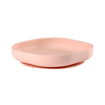 BEABA Silicone Baby Suction Plate, Non-Slip Suction Bottom, Easy to Clean, Silicone Plates for Baby, Toddler Plates, Baby Plate, Baby Essentials, Rose | The Storepaperoomates Retail Market - Fast Affordable Shopping