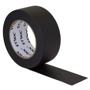 1 Pack 2″ inch x 60yd STIKK Black Painters Tape 14 Day Easy Removal Trim Edge Finishing Decorative Marking Masking Tape (1.88 in 48MM)