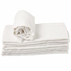 Hibaby Cotton Burp Cloths, Prefold Cloth Diaper (2+6+2 with Padding)