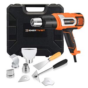 ENERTWIST 1500W Heat Gun Variable Temperature Control Hot Air Tool Kit Heating Protect for Shrink Wrapping, Paint Removal, Wiring, Tubing, Crafts, Vinyl Wrap, Automotive, Electronics Repair