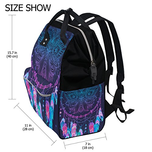 My Little Nest Large Capacity Baby Diaper Bag Chic Bohemian Dream Catcher with Feathers Durable Multi Function Travel Backpack for Mom Girls | The Storepaperoomates Retail Market - Fast Affordable Shopping