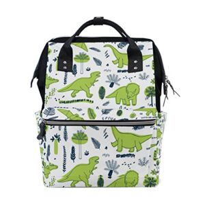 My Little Nest Large Capacity Baby Diaper Bag Funny Dinosaurs Leaves Durable Multi Function Travel Backpack for Mom Girls