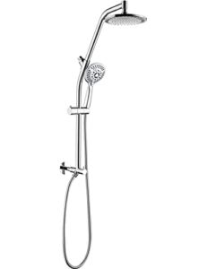 BRIGHT SHOWERS Rain shower heads system solid brass sliding bar with height adjustable high pressure handheld shower head , no drilling installation option provided