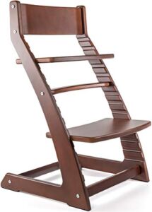 Fornel Heartwood Dark Walnut Adjustable Wooden High Chair for Babies Toddlers and Kids Easy to Clean Dining Chair from 3 Years