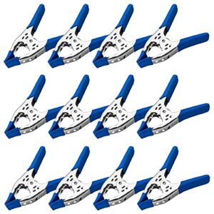 Lot of 12 – 6″ inch Spring Clamp Large Super Heavy Duty Spring Metal Blue – 2.5 inch Jaw opening