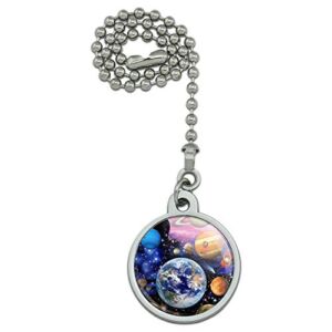 GRAPHICS & MORE Planets Solar System Earth Nebula Ceiling Fan and Light Pull Chain