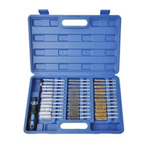 38pc Industrial Wire Brush Set 1/4″ Hex Shank Long Ext. Stainless Steel Nylon