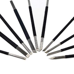 Toolso Stone Carving Tool 10pcs High-Carbon Steel Carving Chisels/Knives Kits