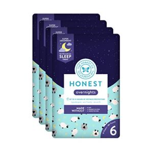The Honest Company Overnight Diapers, Sleepy Sheep, Size 6, 17 Count (Pack of 4)