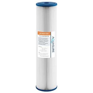 Aquasure Fortitude 30 Micron Pleated Sediment Whole House Water Filter – 20″ x 4.5″