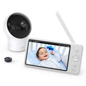 Video Baby Monitor, eufy Baby, Video Baby Monitor with Camera and Audio, 720p HD Resolution, Night Vision, 5″ Display, 110° Wide-Angle Lens Included, Lullaby Player, Ideal for New Moms