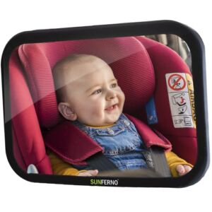 Sunferno Baby Car Mirror | Shatterproof, No Assembly Required, Adjustable | Rear Facing Car Seat Mirror for Effortlessly Monitoring Your Child in the Back Seat | Toddler Infant Carseat Mirror for Car