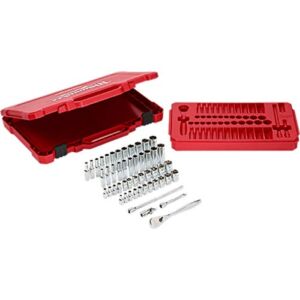 Milwaukee Electric Tools MLW48-22-9004 1/4In Ratchet & Socket Set – SAE & Metric