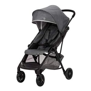 Evenflo Aero Ultra-Lightweight Stroller, Self-Standing Compact Folding Design, 2 Mesh in-Seat Pockets, Large Storage Basket, Flex-Hold Parent Cup-Holder, 50-Pound Capacity, Easy Storage, Dove Gray