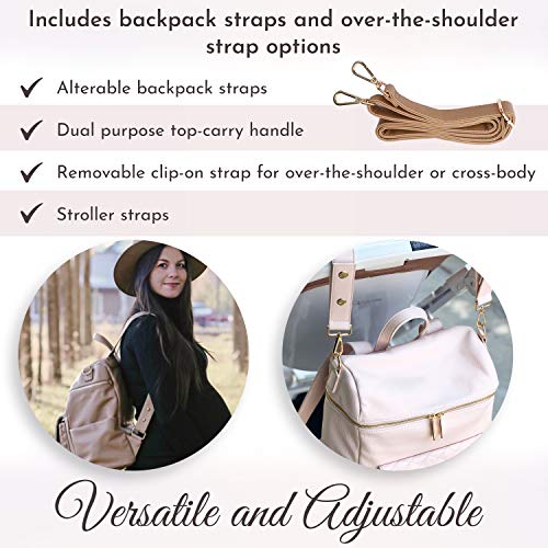 Monaco Diaper Bag Backpack by Luli Bebe – Chic Vegan Leather Diaper Bag Backpack (Latte Brown) | The Storepaperoomates Retail Market - Fast Affordable Shopping